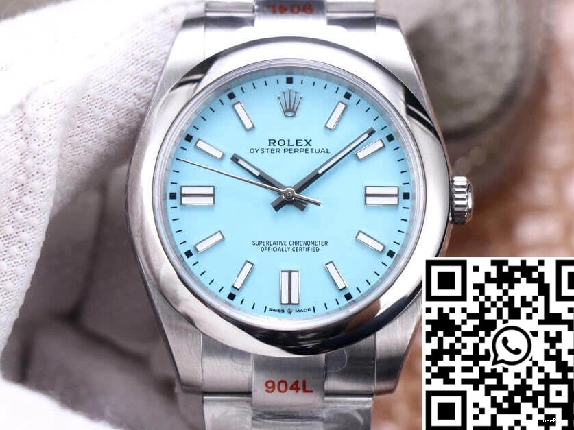 M124300-0006 Rolex Turquoise 41MM Factory Blue Perpetual EW Dial Oyster 0418